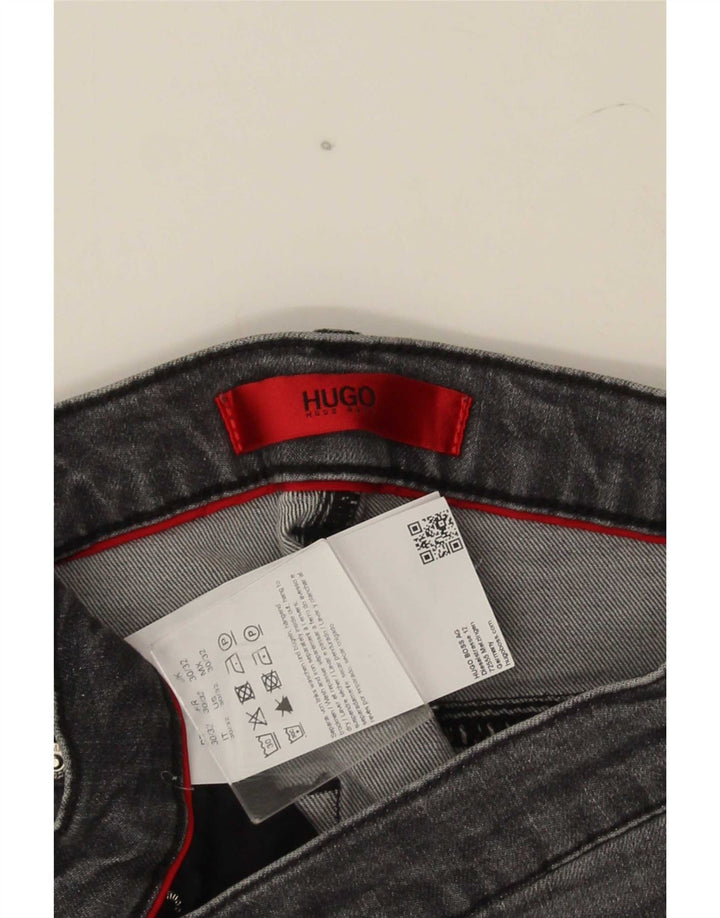 Hugo Boss Herren Slim Jeans W30 L32 Graue Baumwolle