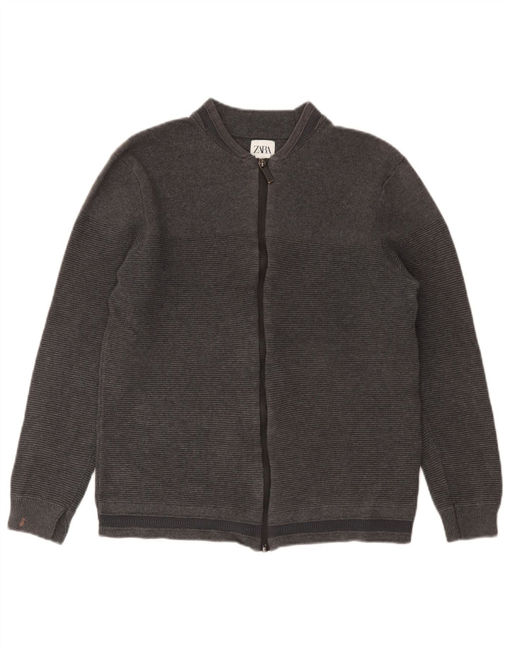 Zara Strickjacke für Jungen, 11–12 Jahre, mittelgraue Baumwolle