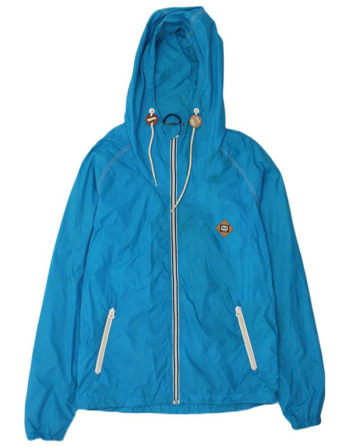 Jack & Jones Herren-Regenjacke mit Kapuze, UK 36, kleines blaues Nylon