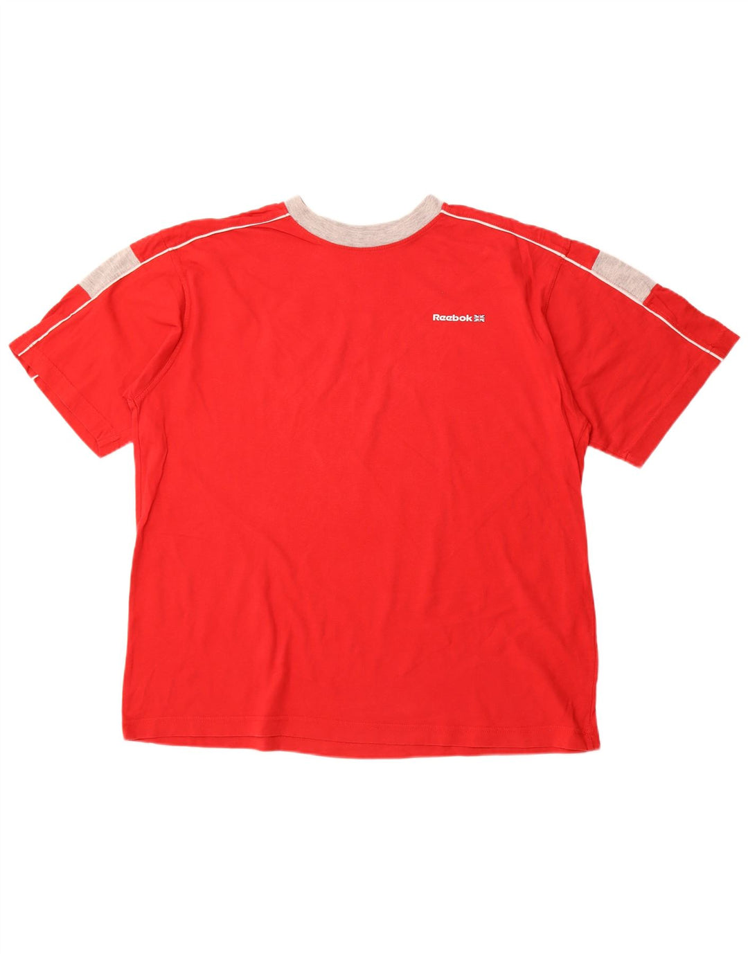 REEBOK Herren T-Shirt Top XL Rot Colourblock Baumwolle