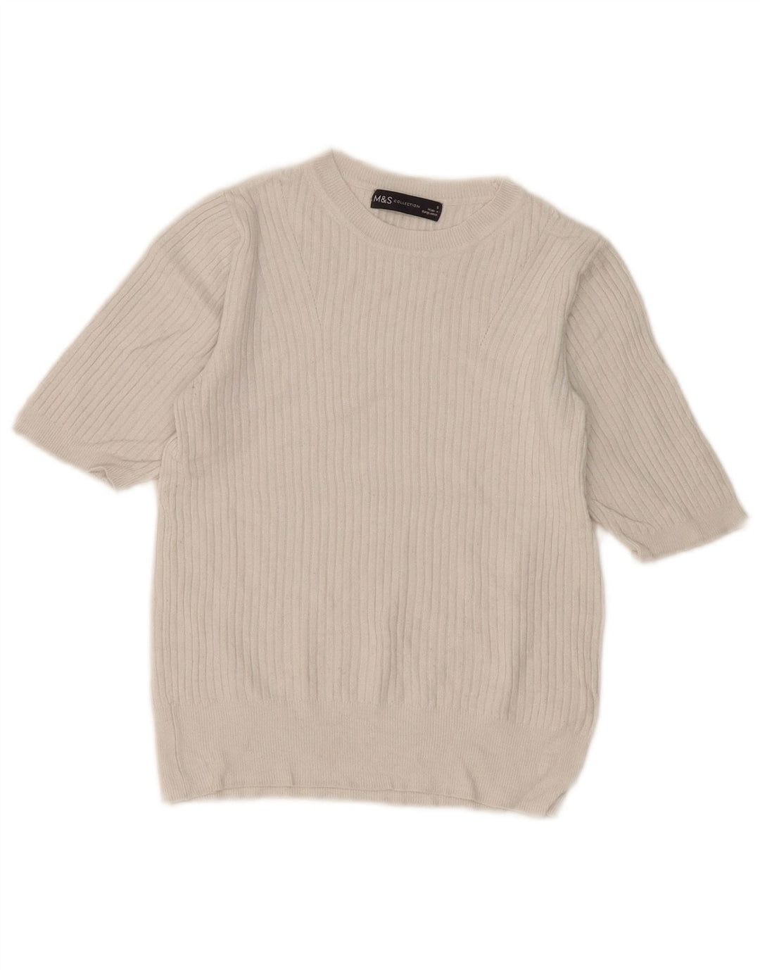 Marks & Spencer Damen-Pullover mit U-Boot-Ausschnitt, Gr. 8, Weiß
