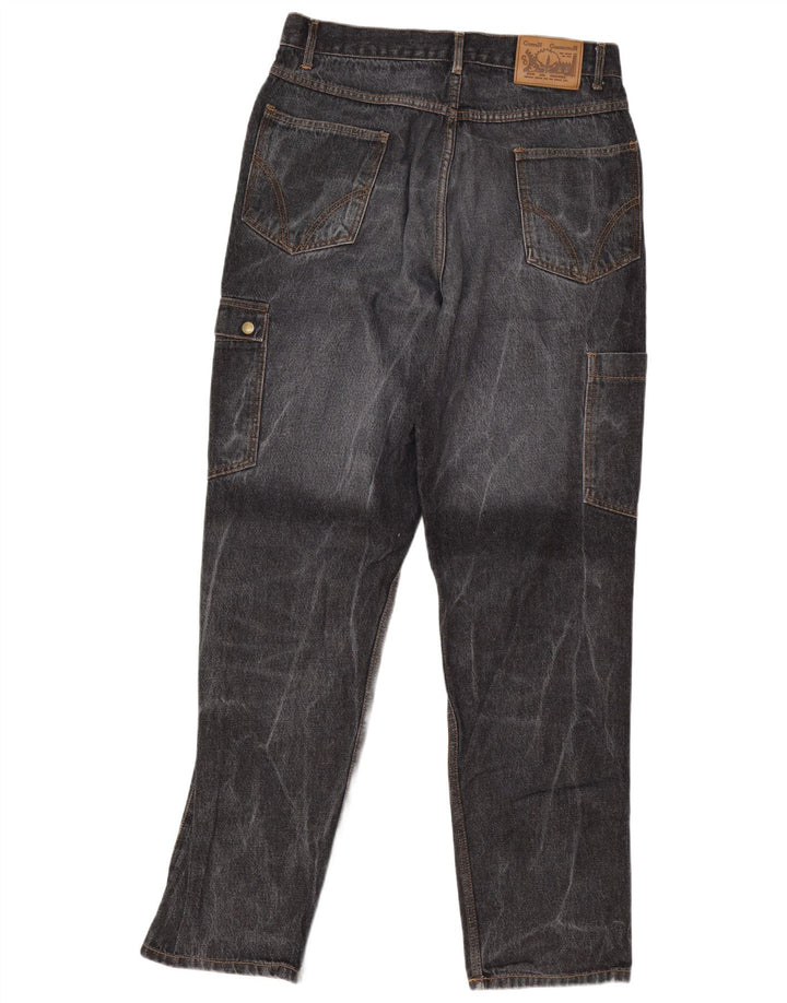 Vintage Herren Cargo Tapered Jeans W33 L34 Graue Baumwolle