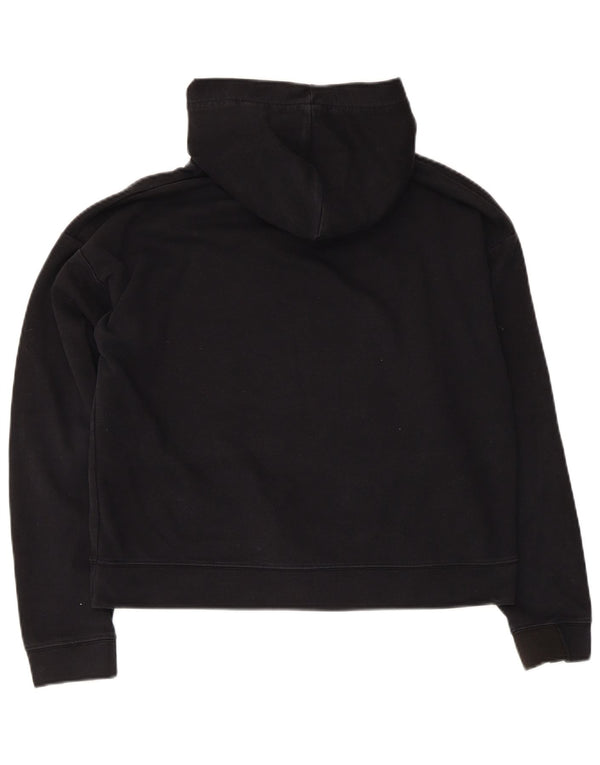 Jack Wills Damen-Kapuzenpullover mit Grafik, übergroß, Gr. 10, Größe S, Schwarz, Baumwolle