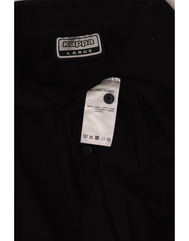 KAPPA Herren-Poloshirt, groß, schwarze Baumwolle