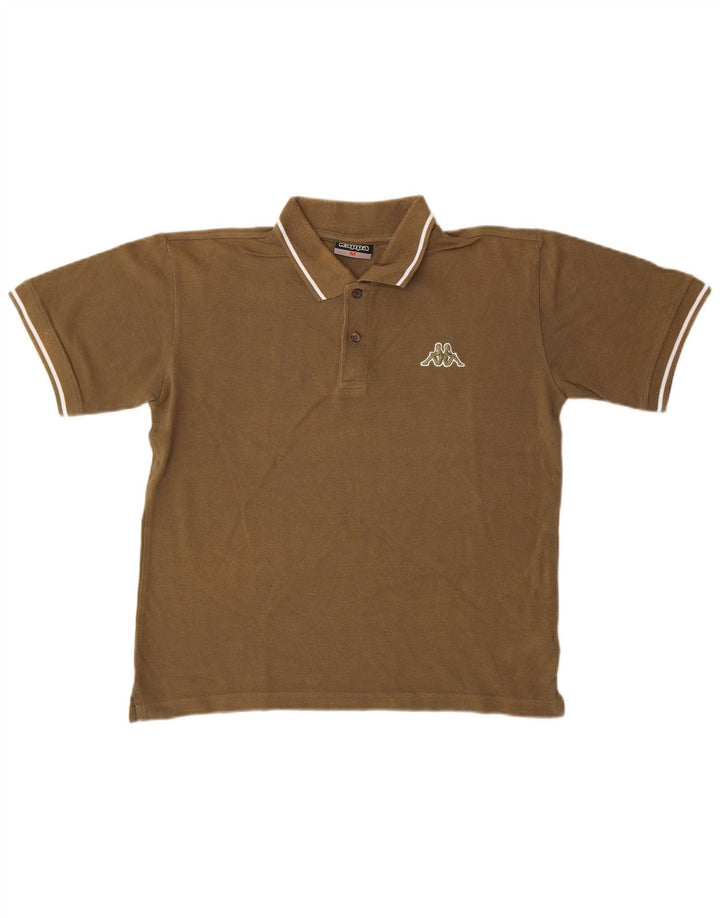 Kappa Herren-Poloshirt aus mittlerer Khaki-Baumwolle