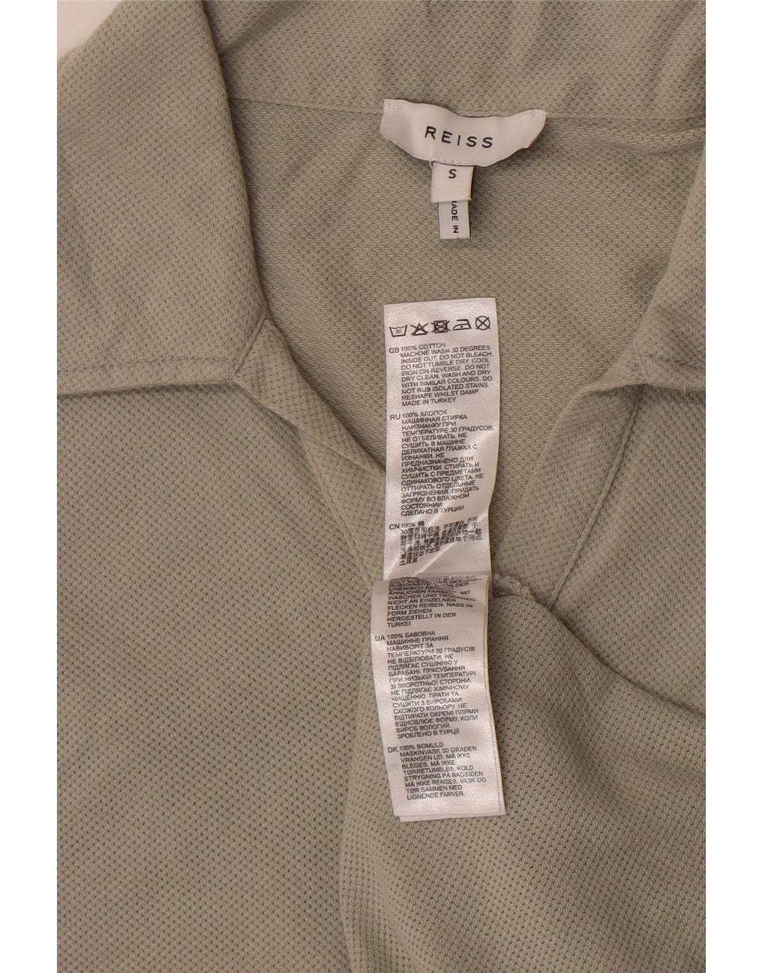Reiss Herren-Poloshirt, kleine graue Baumwolle