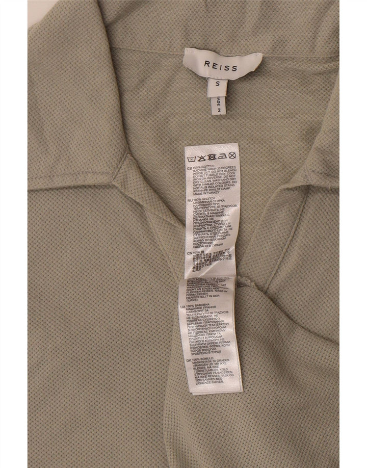 Reiss Herren-Poloshirt, kleine graue Baumwolle