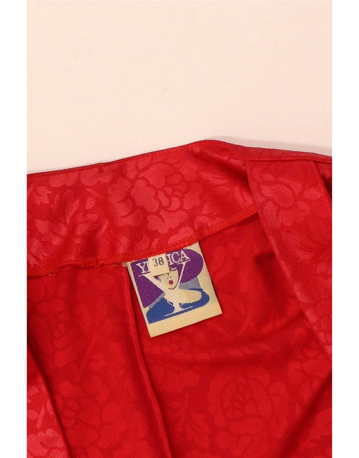 C&A Damen-Bolero-Oberteil, EU 38, Mittelrotes, geblümtes Polyester