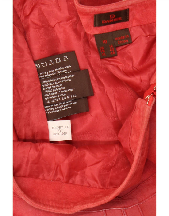 Danier Damen Wildleder Asymmetrischer Rock UK 14 Large W32 Rot Polyester