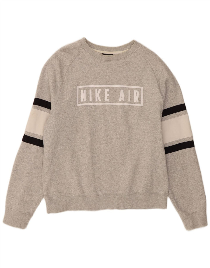 Nike Damen-Sweatshirt mit Grafik, übergroß, klein, Grau, Farbblock