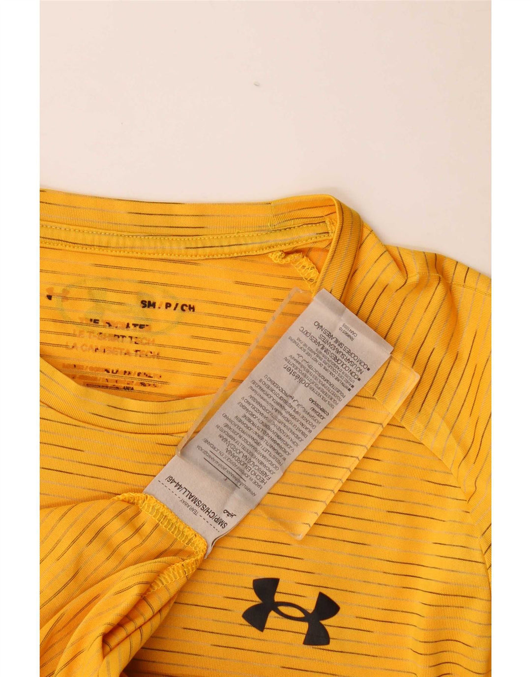 Under Armour Herren-T-Shirt-Oberteil, klein, gelb gestreift, Polyester