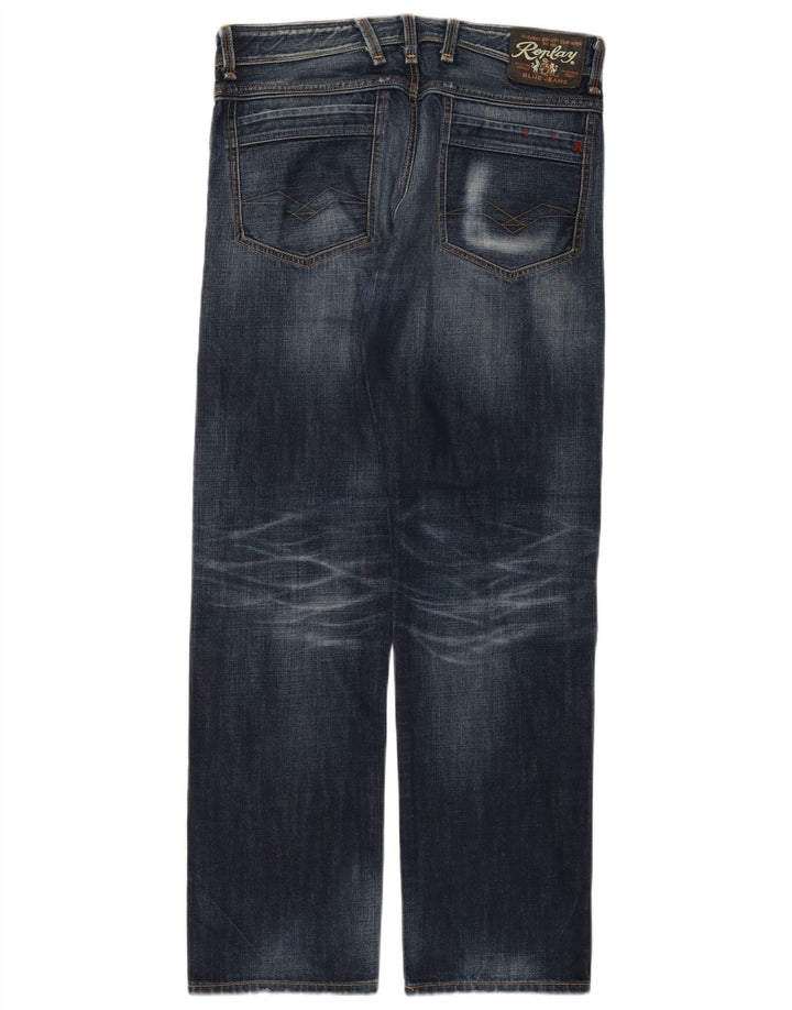Replay Herren Lenaldo Straight Jeans W33 L32 Blau