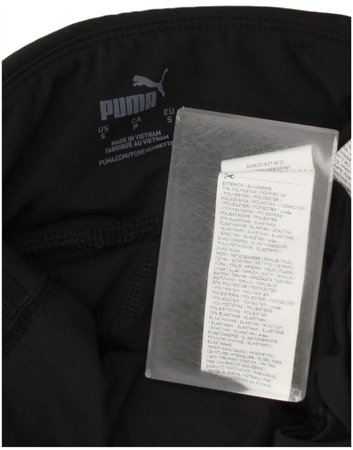 Puma Womens Graphic Leggings UK 10 Small Schwarz Colourblock Polyester