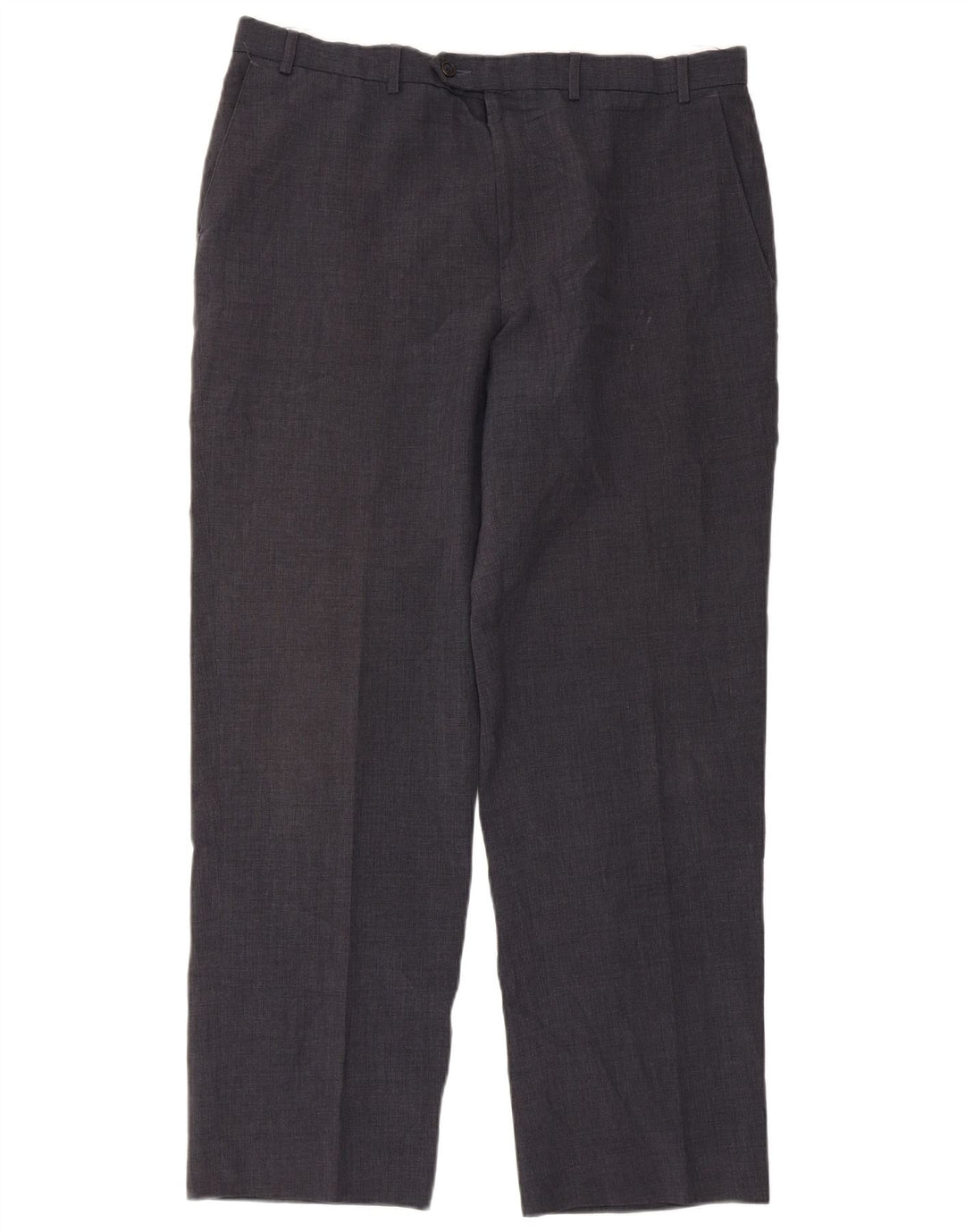 Gerade Herren-Anzughose von Marks & Spencer, W38, L31, marineblaues Polyester