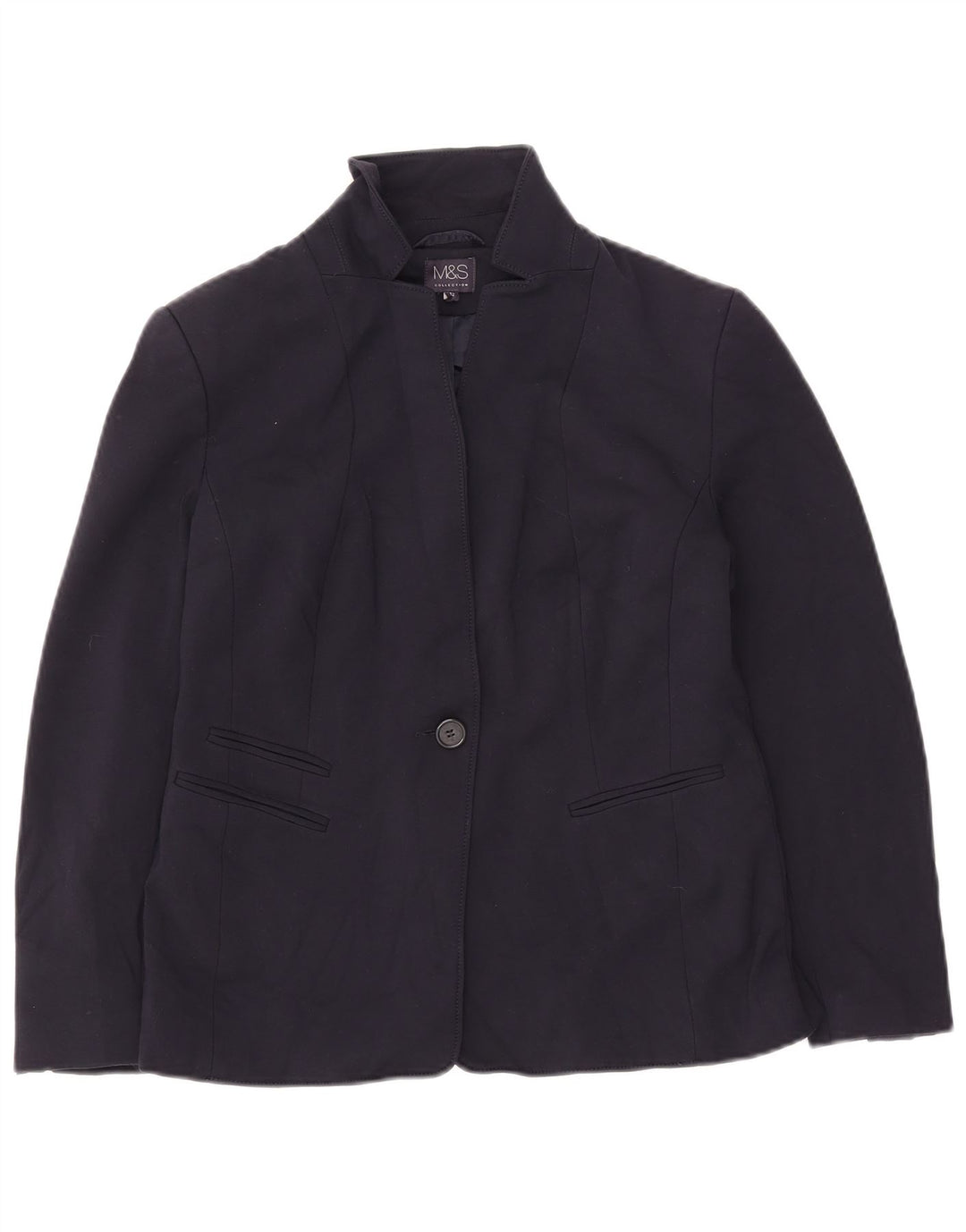 Marks & Spencer Damen 1-Knopf-Blazerjacke, UK 12, mittleres Marineblau