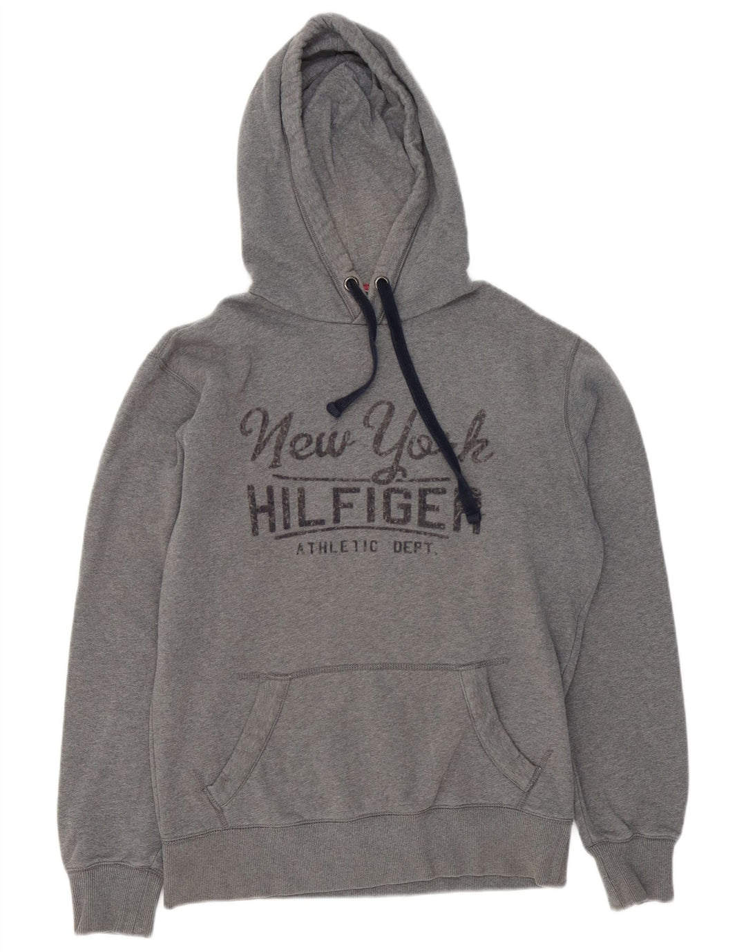 Tommy Hilfiger Herren-Kapuzenpullover mit Grafik, mittelgraue Baumwolle