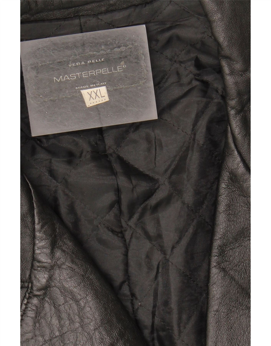 MASTERPELLE Mens Leather Jacket UK 44 2XL Black Leather
