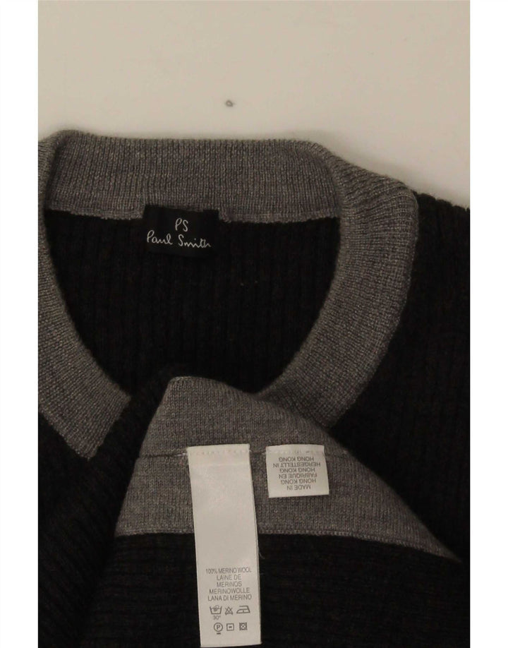Paul Smith Damen-Pullover mit Rundhalsausschnitt, UK 12, Mittelgrau, Farbblock