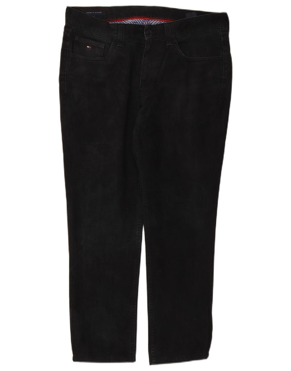 TOMMY HILFIGER Herren Straight Jeans W34 L27 Schwarze Baumwolle