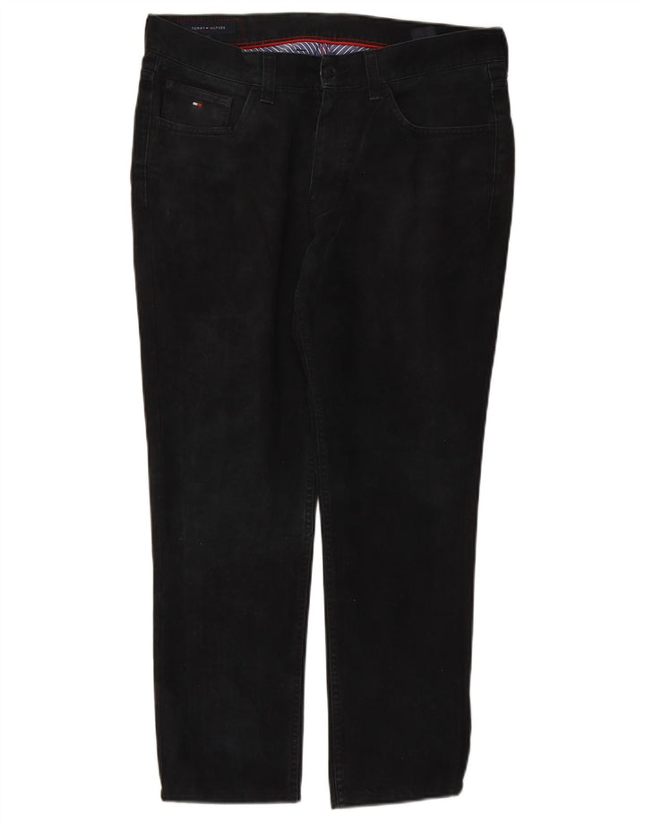 TOMMY HILFIGER Herren Straight Jeans W34 L27 Schwarze Baumwolle