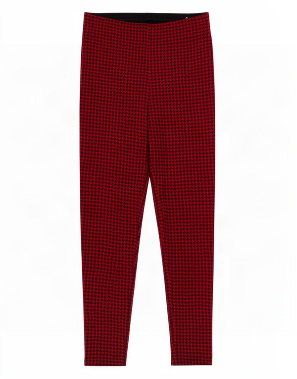 Enge, kurze Hose von Zara für Damen, mittelgroß, W28, L25, rote Hahnentritt-Viskose