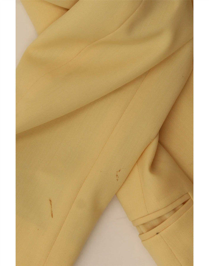 Massimo Rebecchi Damen 1-Knopf-Blazerjacke IT 42 Mittelgelbe Wolle