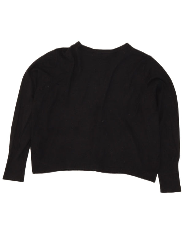 Marks & Spencer Damen Crop Cardigan Pullover UK 18 XL Schwarze Viskose
