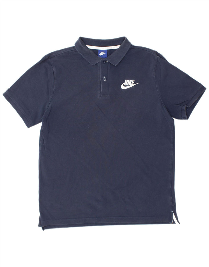 NIKE Mens Polo Shirt Medium Navy Blue Cotton