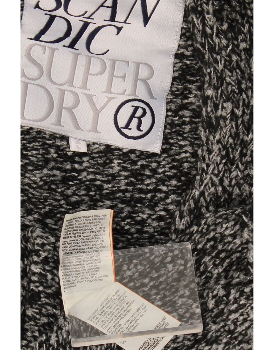 SUPERDRY Damen-Strickjacke in Übergröße, lang geschnitten, Gr. 18, XL, Grau meliert