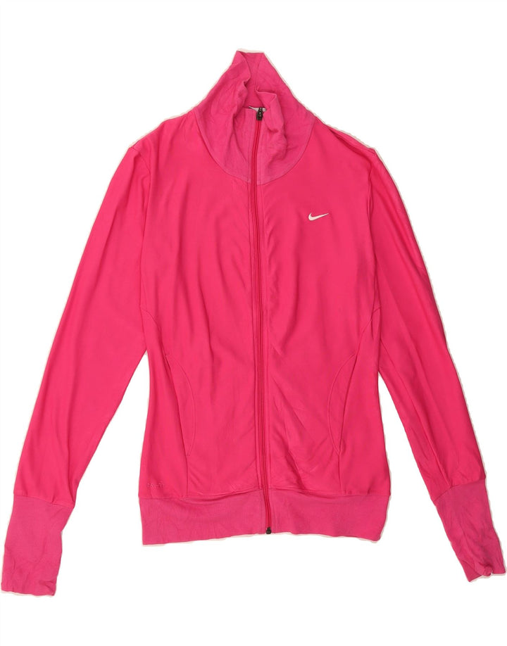 NIKE Womens Dri Fit Tracksuit Top Jacket UK 8/10 Small Pink Polyester Vintage Nike and Second-Hand Nike from Messina Hembry 