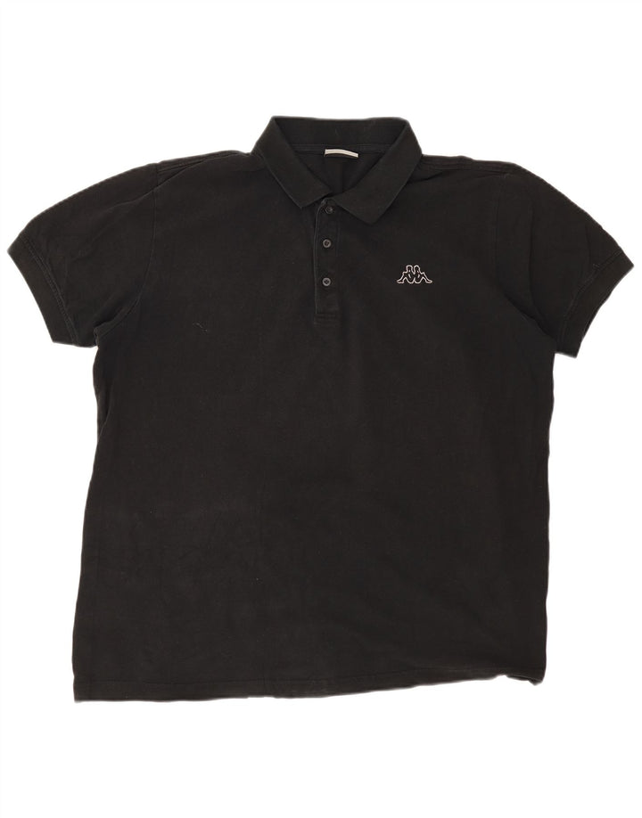 KAPPA Herren Poloshirt 2XL Schwarz Baumwolle