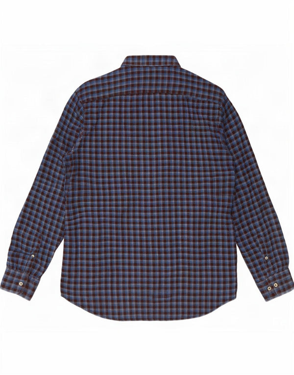 Carrera Herren-Flanellhemd mit normaler Passform, XL, blau kariert, Baumwolle