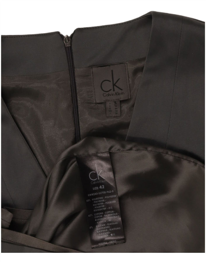 CALVIN KLEIN Womens Sheath Dress UK 10 Small  Grey Polyester