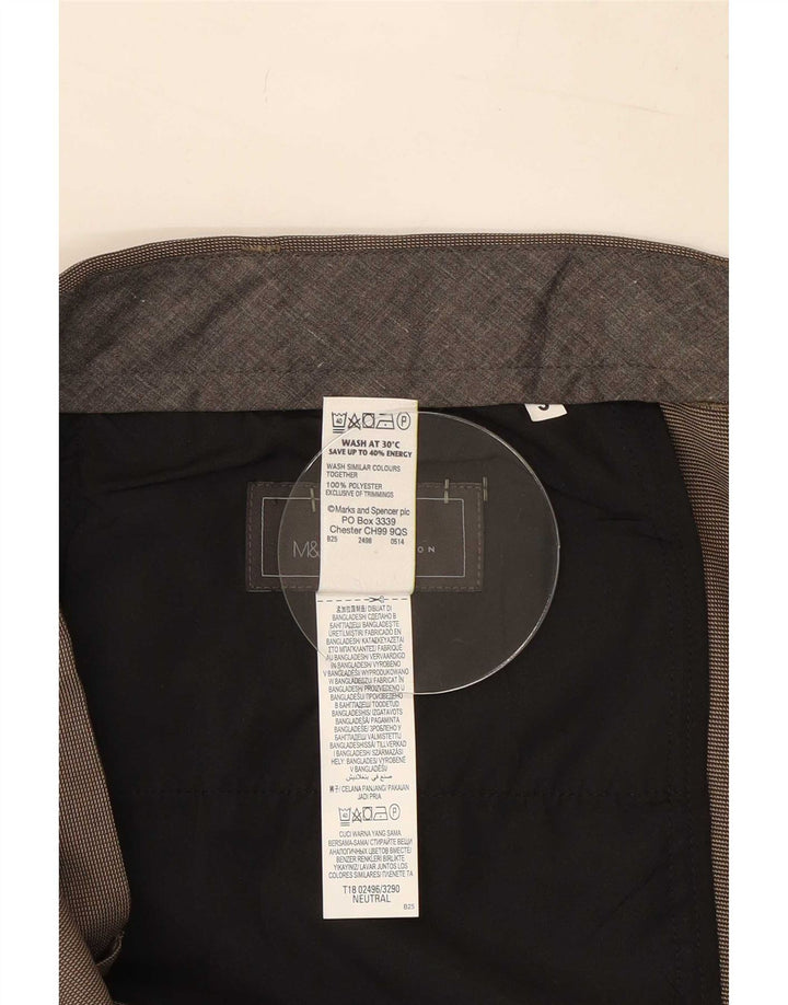 Marks & Spencer Herren-Anzughose mit normaler Passform, W40 L31, braunes Polyester