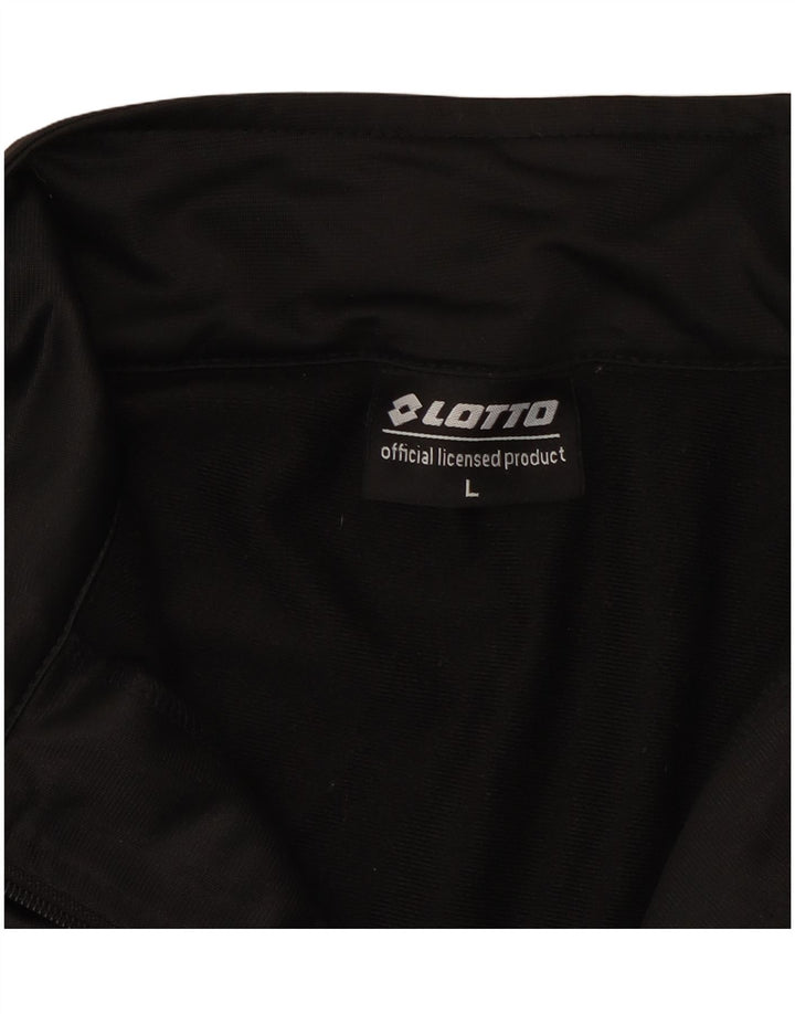 LOTTO Herren-Trainingsanzug-Oberteil, Jacke, groß, aus schwarzem Polyester