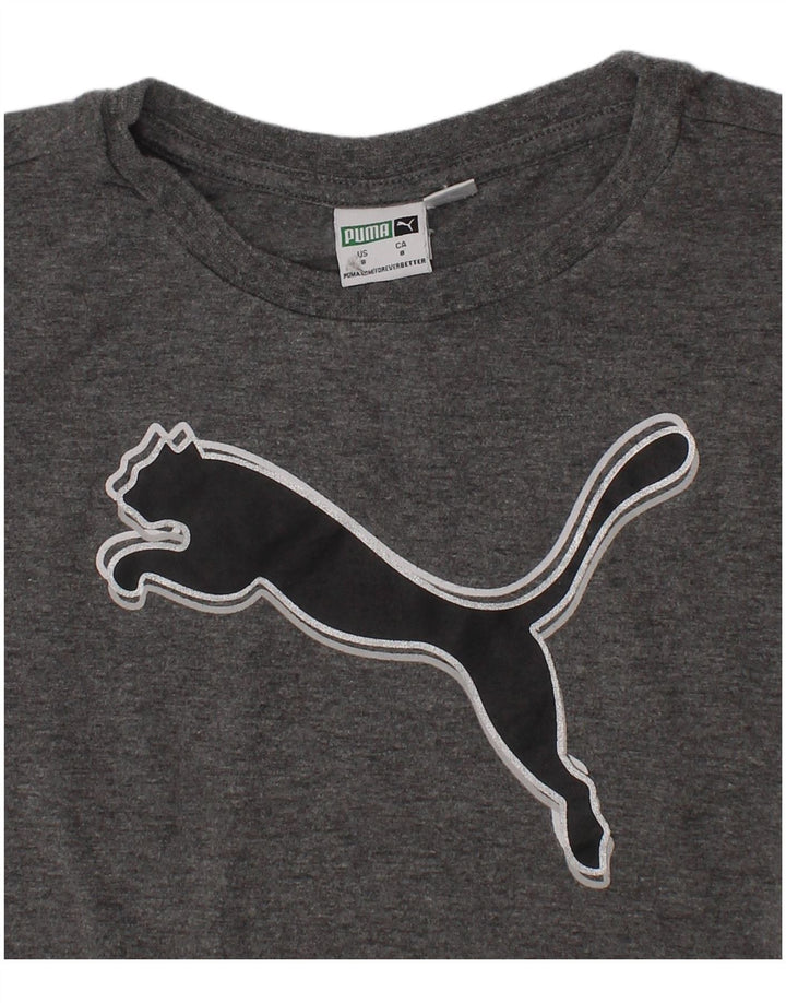 Puma Jungen T-Shirt mit Grafik, 7–8 Jahre, Grau