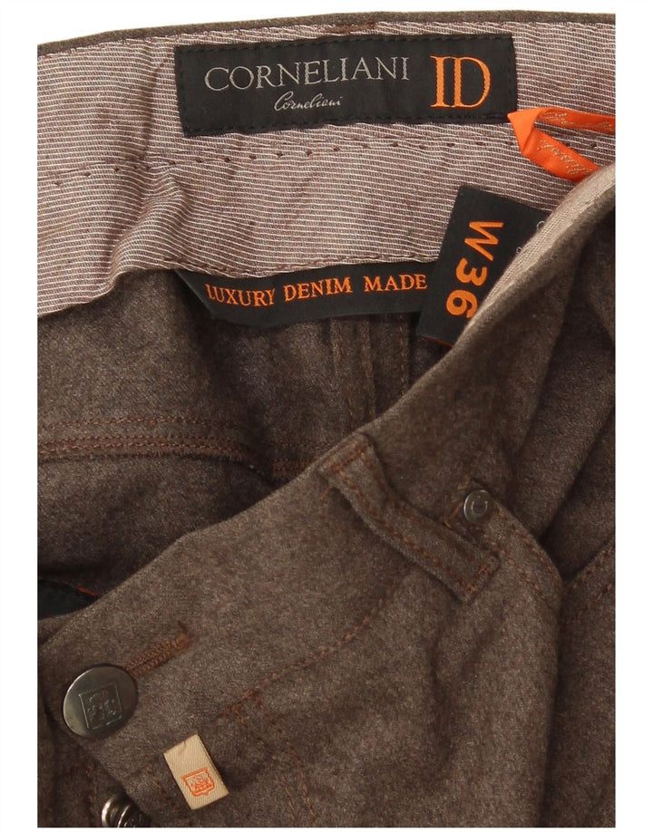 CORNELIANI Gerade Freizeithose für Herren, W36, L28, braune Wolle