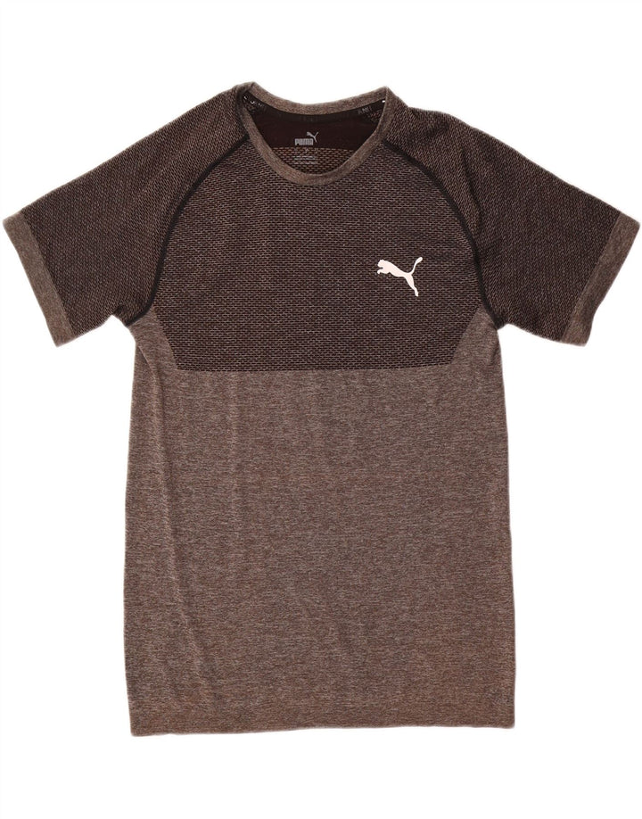 Puma Herren T-Shirt Top Small Grau Colourblock