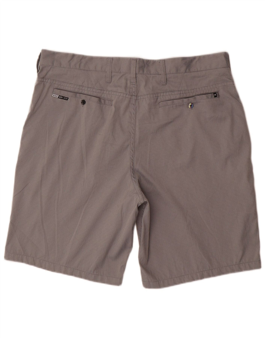 Hurley Herren-Chinoshorts W36, großes graues Nadelstreifen-Polyester