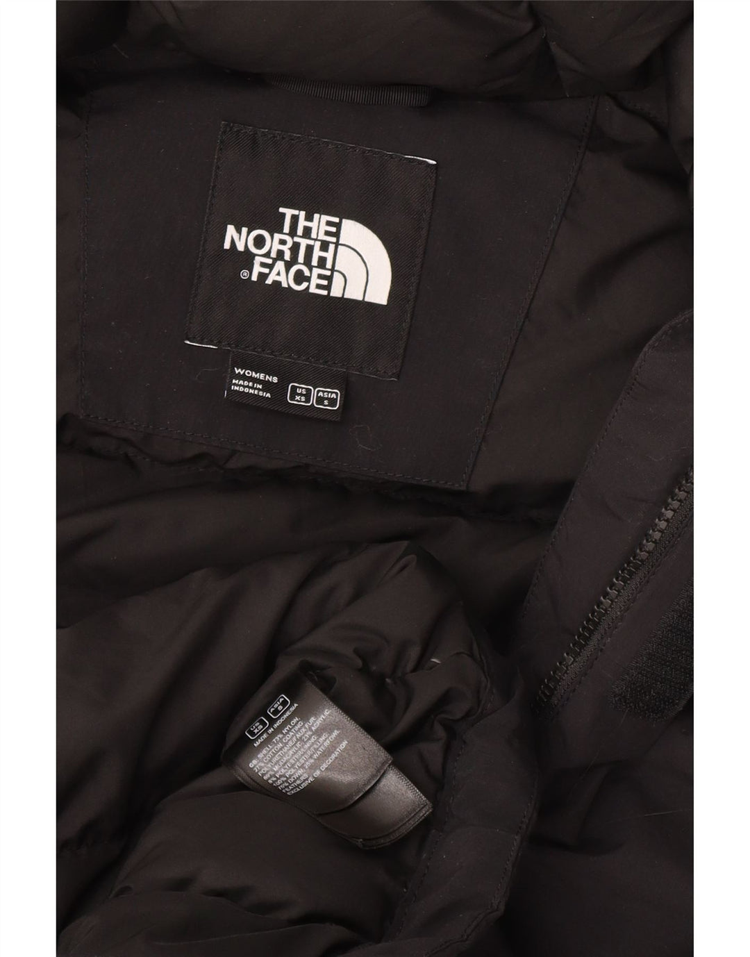 THE NORTH FACE Damen Übergroßer, gepolsterter Mantel mit Kapuze, UK 6 XS, schwarzes Nylon