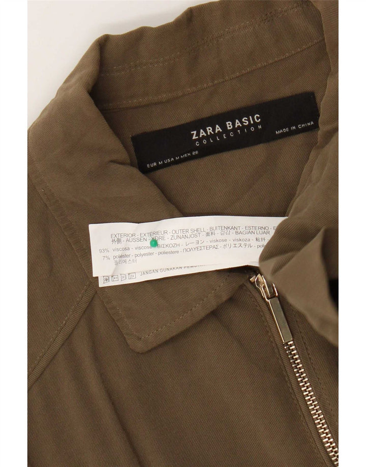 Zara Damen Bomberjacke UK 14 Medium Khaki Viskose