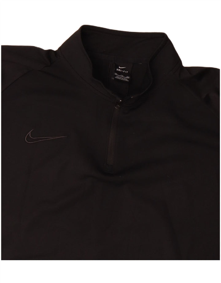 Nike Herren Dri Fit Zip Neck Pullover Trainingsanzug Top 2XL Schwarz Polyester