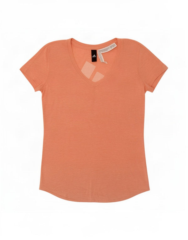 Adidas Damen Grafik T-Shirt Top UK 12/14 Mittelrosa melierte Viskose