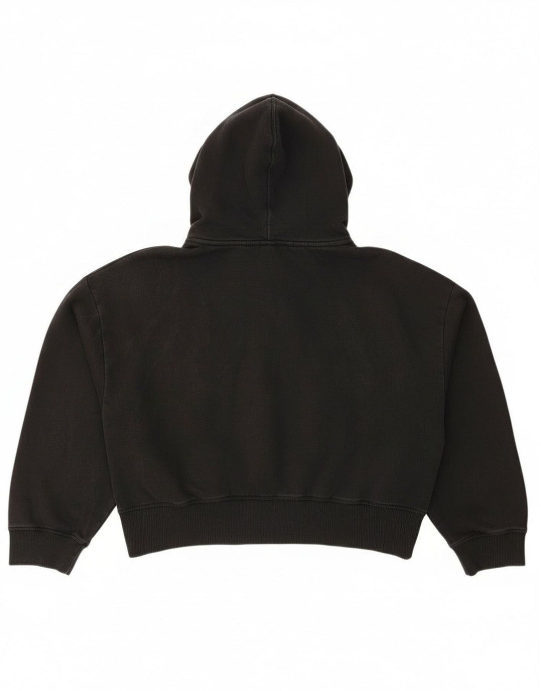 Calvin Klein Jeans Damen Crop Zip Hoodie Pullover UK 14 Medium Schwarz