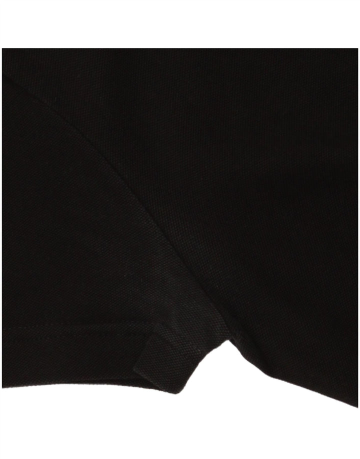 LACOSTE Herren-Poloshirt, Größe 3, klein, schwarze Colourblock-Baumwolle
