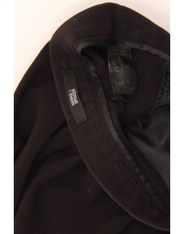 Marks & Spencer Damen gerade Anzughose UK 12 Medium W30 L27 Schwarz