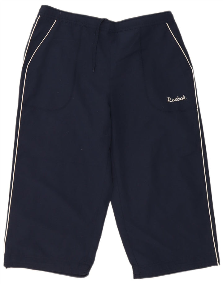 Reebok Damen Capri-Trainingshose UK 18 XL Marineblau Polyester