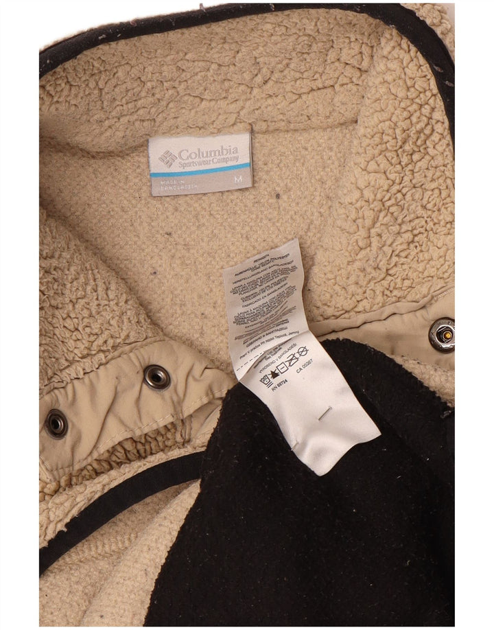 Columbia Herren-Fleecepullover mit Knopfkragen, mittelbeigefarbenes Farbblock-Polyester