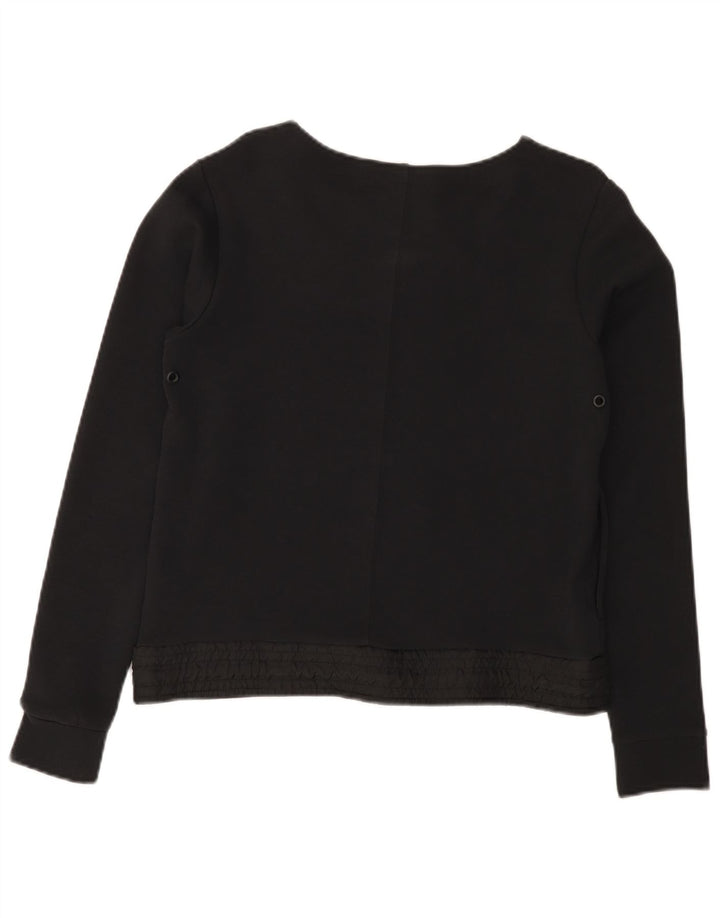 Nike Damen Crop Sweatshirt Pullover UK 10 Small Schwarz Baumwolle