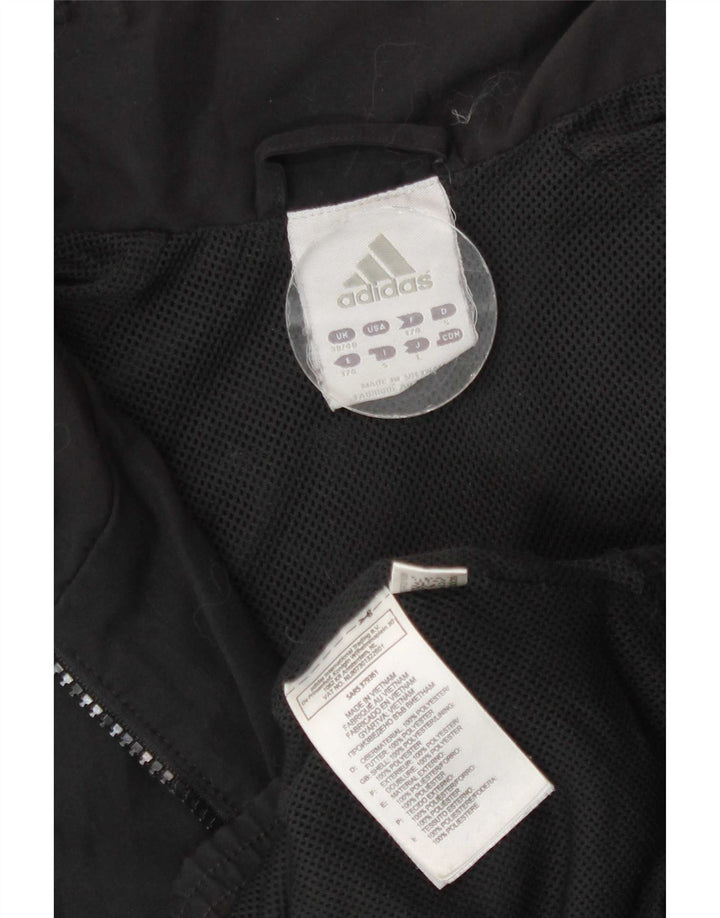 Adidas Herren Trainingsanzug Top Jacke UK 38/40 Medium Schwarz Polyester